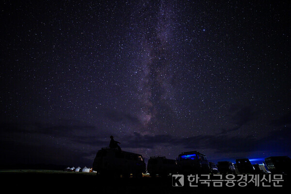 몽골 여행 2일차에 촬영 성공한 은하수. 사진=김성훈 기자