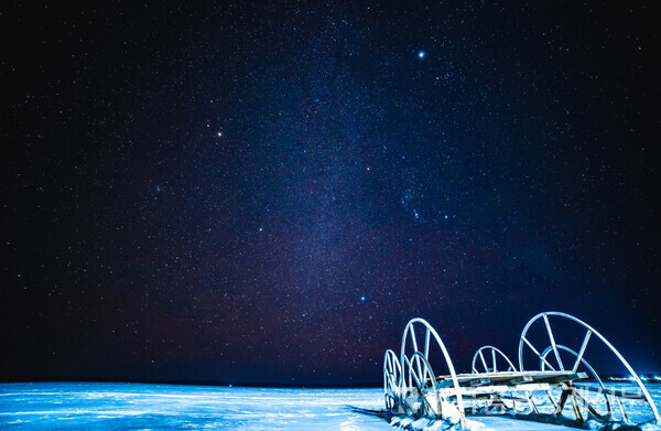 얼어붙은 ‘홉스골’  호수 위에서 촬영한 은하수. 사진=김성훈 기자