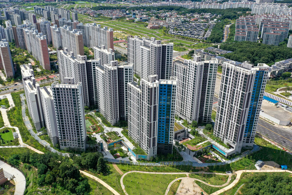 운정중앙역 하우스디 아파트 단지 전경. 사진=대보건설