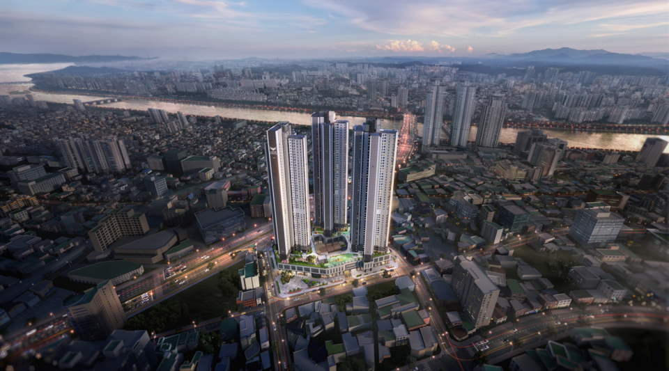 번영로 롯데캐슬 센트럴스카이 조감도. 사진=롯데건설