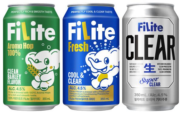 필라이트, 필라이트 후레쉬, 필라이트 클리어 제품 패키지 이미지. 사진=하이트진로