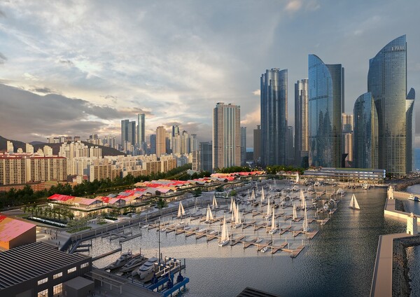 아이파크마리나와 HDC현대산업개발이 24일 부산 수영만요트경기장 재개발 착공식을 진행했다. 사진=HDC현대산업개발